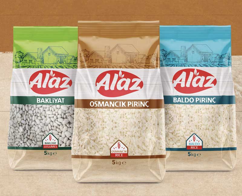 Bakliyat Pirinç Bulgur Etiket Kutu Ambalaj Tasarımı