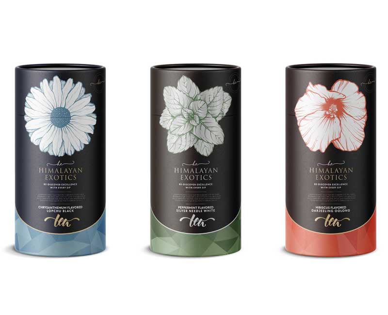 Natural Tea Sticker Label Packaging Design