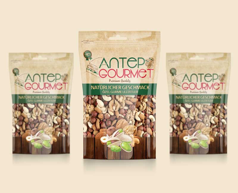 Nuts Mix Sticker Label Box Packaging Design