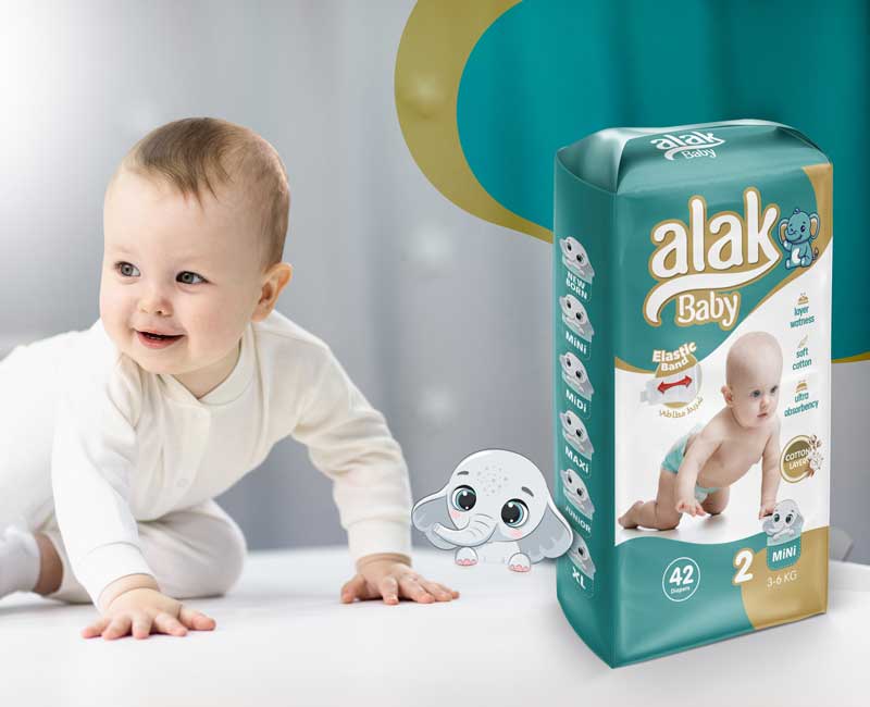 Baby Diaper Sticker Label Packaging Design